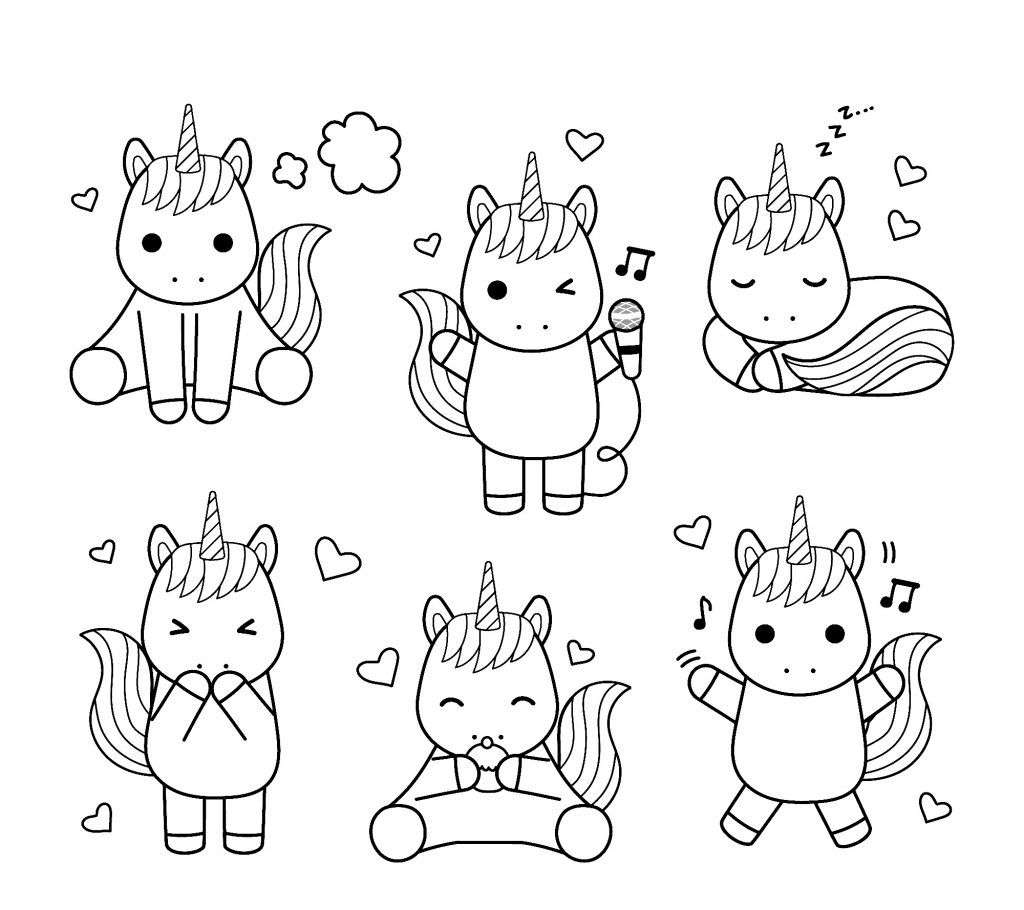 coloring page unicorns for kids