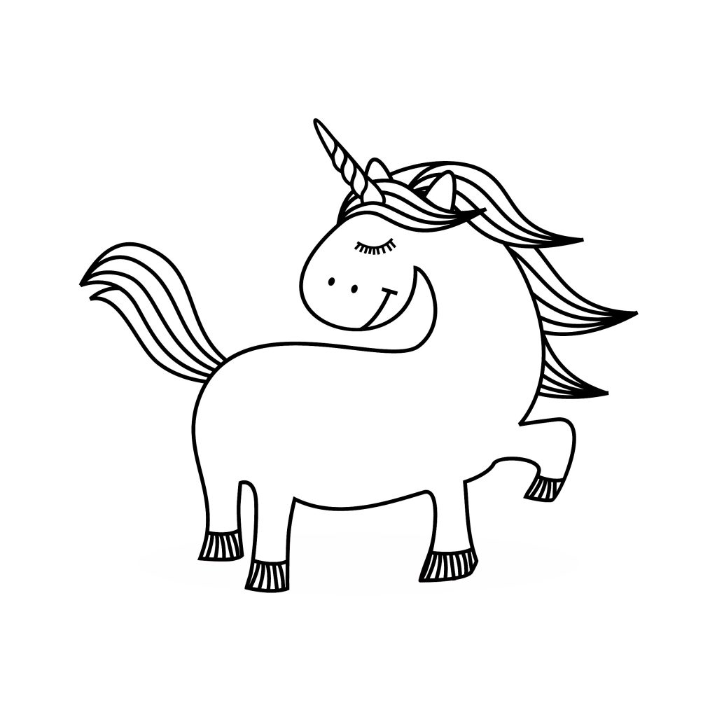 cute unicorn color page book